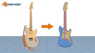 How To Make A Pixel Art Guitar In Blender 4.0 | Time Lapse - Tutorial For Beginners