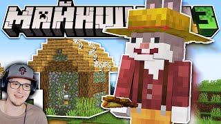 МАЙНКРАФТ  Кролик Мун MineCraft   Реакция,  майншилд 3  начало выживания.