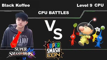 Black Koffee(Donkey Kong) vs Level 9 CPU(Olimar) - Super Smash Bros Wii U