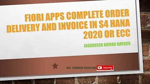 SALES ORDER DELIVERY AND BILLING USING FIORI APPS IN S4 HANA