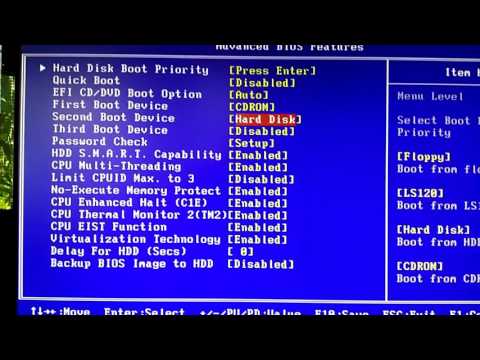 วีดีโอ: วิธีตั้งค่าการบู๊ตจากซีดีใน BIOS