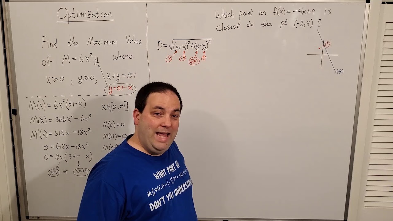 Calculus I -- Optimization - YouTube
