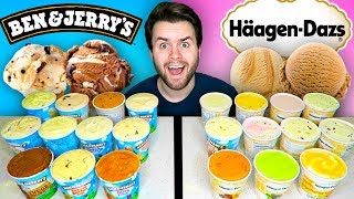 BEN \& JERRY'S vs. HAAGEN-DAZS - Ice Cream Taste Test!