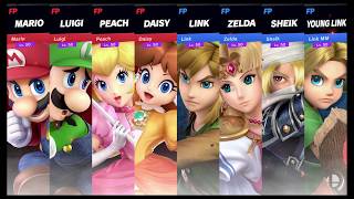 Super Smash Bros Ultimate Amiibo Fights Request #265 Team Mario vs Team Zelda