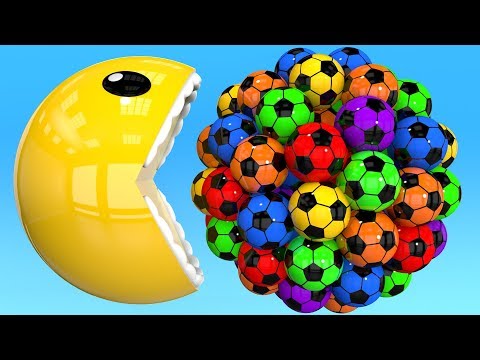 Learning Colors with 3D Pacman Soccer Ball Lollipop for Kids Children | Learn Colors With 3D Pacman