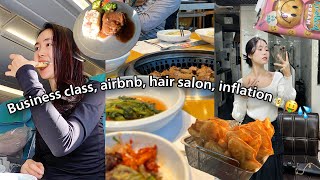 HOW MUCH I SPENT&SAVED IN KOREA ✈️ Koreanair business class, Gangnam Hair Salon, Rural Buses [CC]