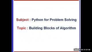 Building Blocks of Algorithms By Prabhu Shankar