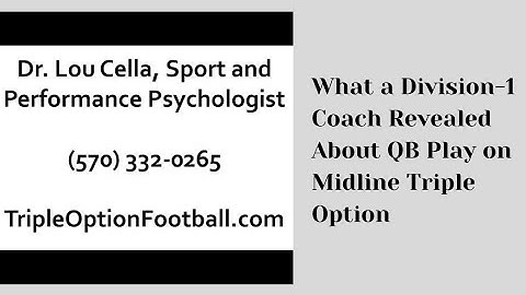 What a Division-1 Coach Told Me About Quarterback Play on Midline Triple Option