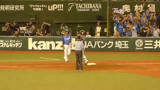20180818 8回裏 8金子侑司選手の逆転となる2点タイムリー3ベースヒット