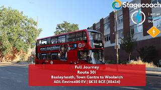 Full Journey | Route 301 to Woolwich | First Day SLN Operator | 80424 (SK25 BCX)