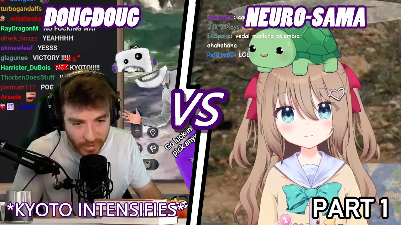 Neuro-sama VS. DougDoug Geoguessr Collab (EDITED/STREAMLINED VOD - BOTH POVS) - PART 1