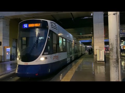 Ausfahrt des (Tpg Tango) beim Bahnhof Genf