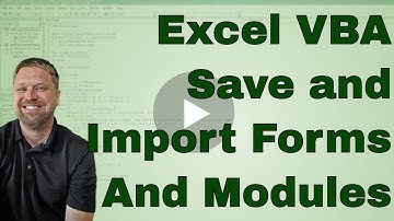 Importing And Exporting Modules and Forms in Excel VBA