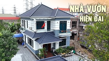 Biệt thự nhà vườn mái Nhật 2 tầng hiện đại bố trí công năng tiện nghi hợp lí