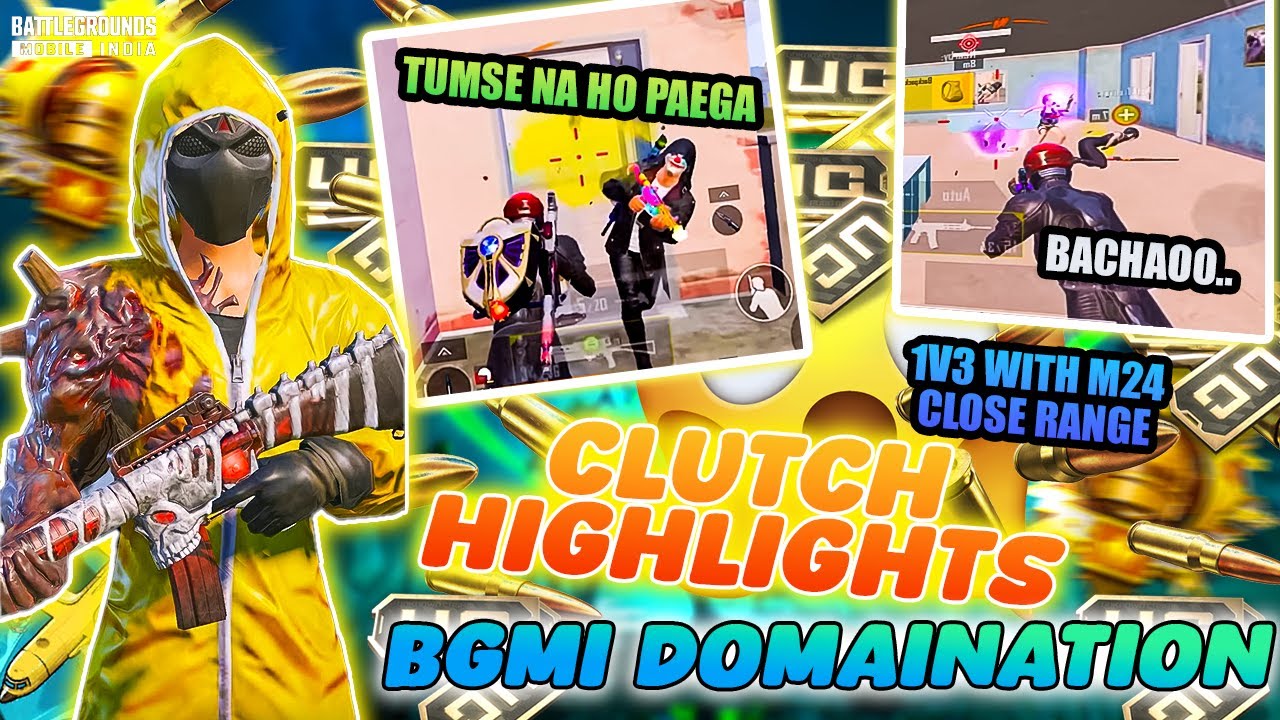 1v4 clutches with M24 Clutch in Close Range 🔥 Bgmi ultimate royal ...
