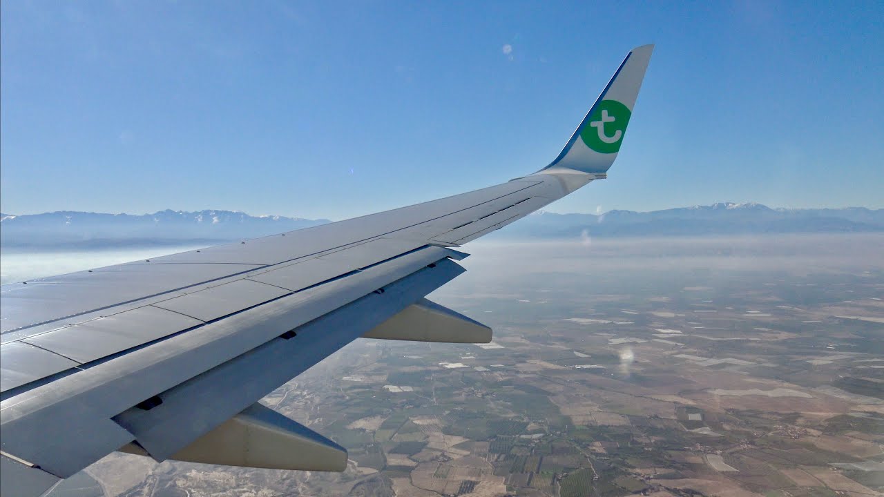 [4K] Transavia B737-800 Landing at Marrakesh (RAK) - Beautiful views on the Atlas Mountains