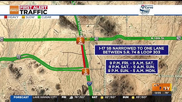 Delen van I-10, I-17 en Loop 101 worden afgesloten vanwege bouwwerkzaamheden