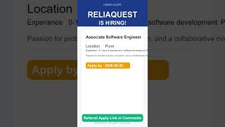 ReliaQuest | Associate Software Engineer | Off Campus 2026 | Apply Now | Pune