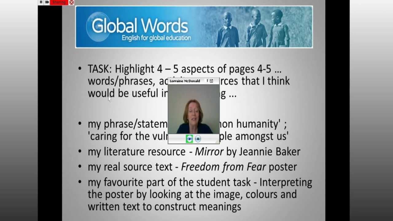 Global Words English for global education inar with Dr Lorraine