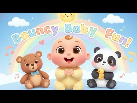 Bouncy Baby Fun👶👏 | Clap, Tap & Peek-a-Boo Song for Babies | Nursery Rhyme👶