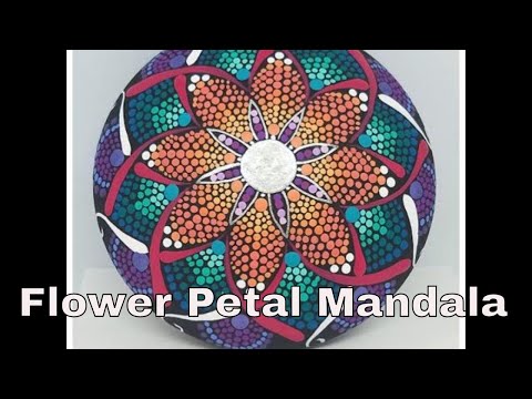 Flower Petal Mandala on Art Stone ~ Dot Art Mandala Painting with Miranda Pitrone ~ Long Swipe Tips