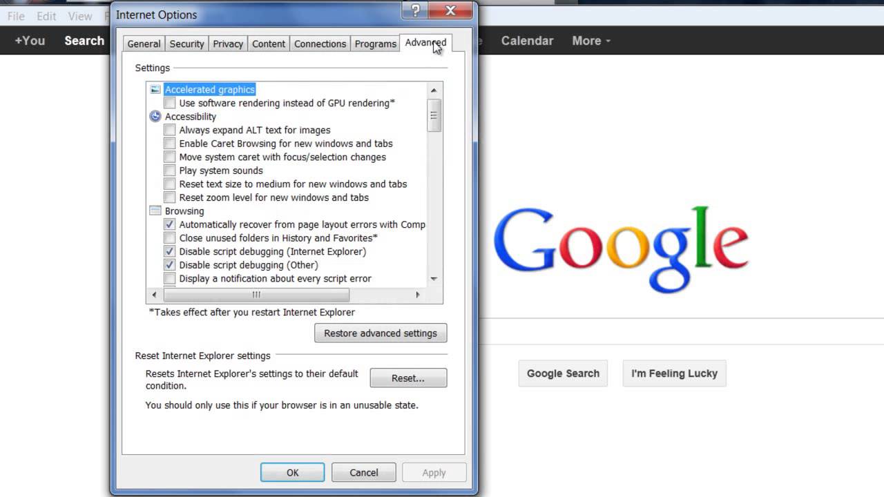 Reset Internet Explorer Settings to Default - YouTube