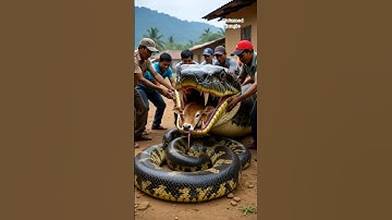 Giant Python Tries to Swallow a Cow Calf | Brave People Rescue the Calf | Real Life Snake Rescue
