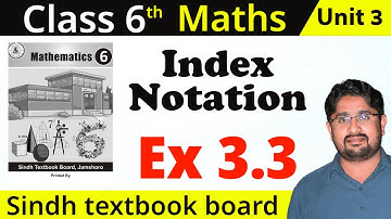 🔴 Index Notation  | exercise 3.3 | unit 3 | class 6 Sindh textbook board | 6 class math | stbb