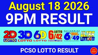 9PM Lotto Result Today August 18 2026 PCSO