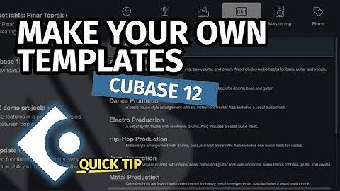 How to save Templates in Cubase