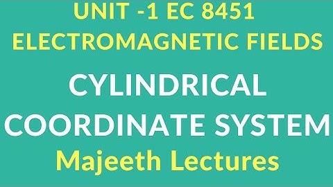 EC 8451-CYLINDIRCAL COORDINATE SYSTEM