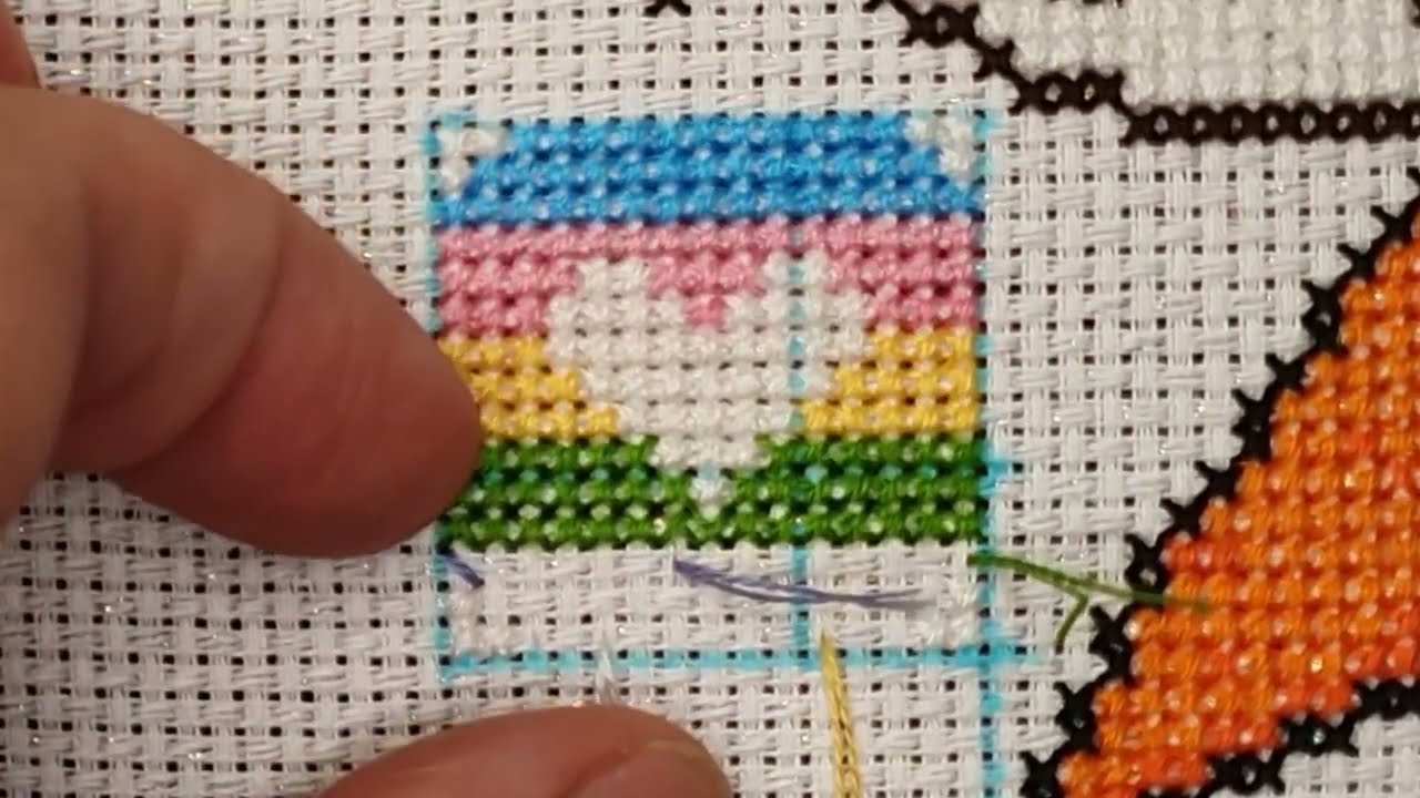 Flosstube 199 명화십자수 시작하기 , 대작십자수하는법 Parking and Ending Threads cross stitch Tutorial YouTube