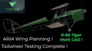 COOL! R-80 TIGER MOTH DRAWINGS -ARIA WING PLANNING -TAIL WHEEL TEST COMPLETE -  ALGY YATES BRACKET