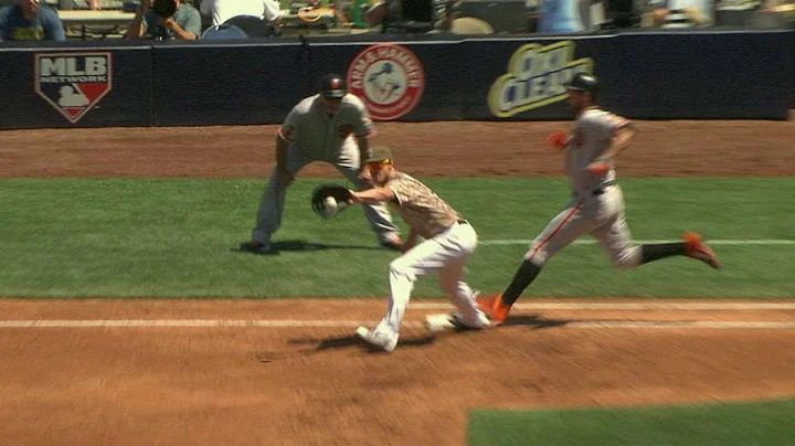 SF@SD: Padres challenge Belt being safe, call stands