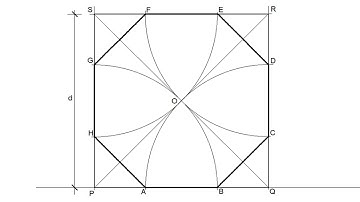 How to draw a regular octagon knowing the distance of its parallel sides