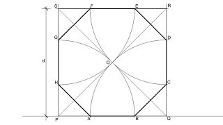 How to draw a regular octagon knowing the distance of its parallel sides