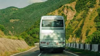 Chasing Bus During Mountain Road Drive From Dev Prayag To Rishikesh.