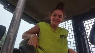 Daughter Sierra Schlitter running 525B CAT Grapple Logging Skidder BOSS supervision SUBSCRIBE