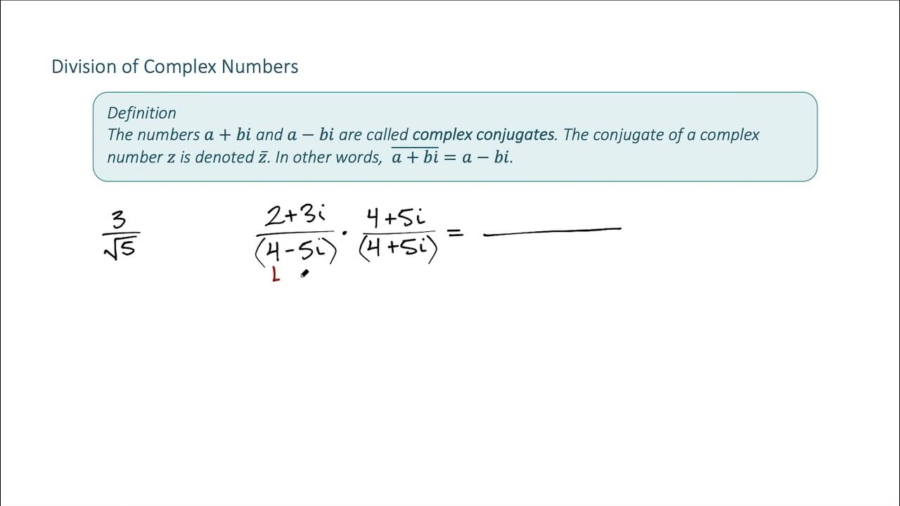 Complex Conjugates and Dividing Complex Numbers YouTube