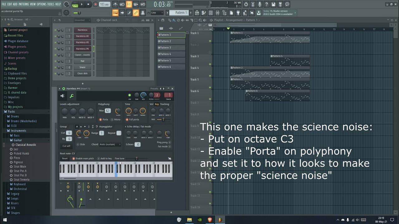 So I accidentally created a Portal 2 synth using Harmless in FL Studio
