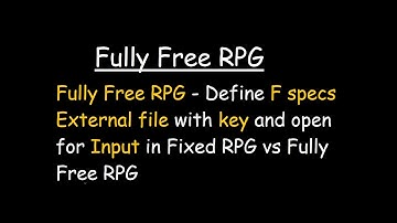 Fully Free RPG-Define F specs External file with key and open for Input in Fixed RPG vs Fully Free
