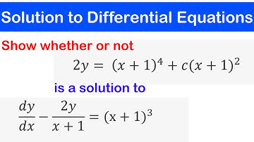 🔵04 - Solution to a given Differential Equation - Introduction