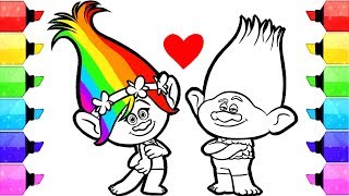 Trolls Poppy Coloring Pages | How to Draw and Color Dreamworks TROLLS Poppy and Branch Coloring Book by Rainbow Kids Coloring 362,841 views 6 years ago 11 minutes, 4 seconds