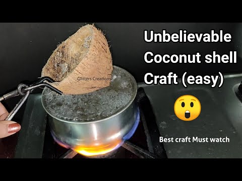 coconut shell craft ideas| How to make Coconut shell craft | Coconut reuse planter