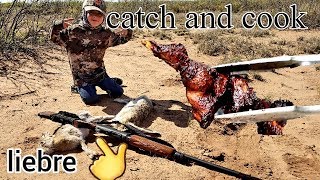 *Caza y Cocina de LIEBRE * la ago Carnitas!! (Jack rabbit catch and cook)