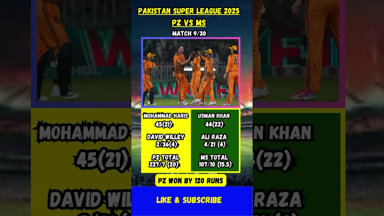 PSL Match 9:PZ vs MS 