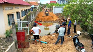 Episode 1 ! Wonderful Project Village Road Making Foundation By Smallest Bulldozer Pushing The Soil