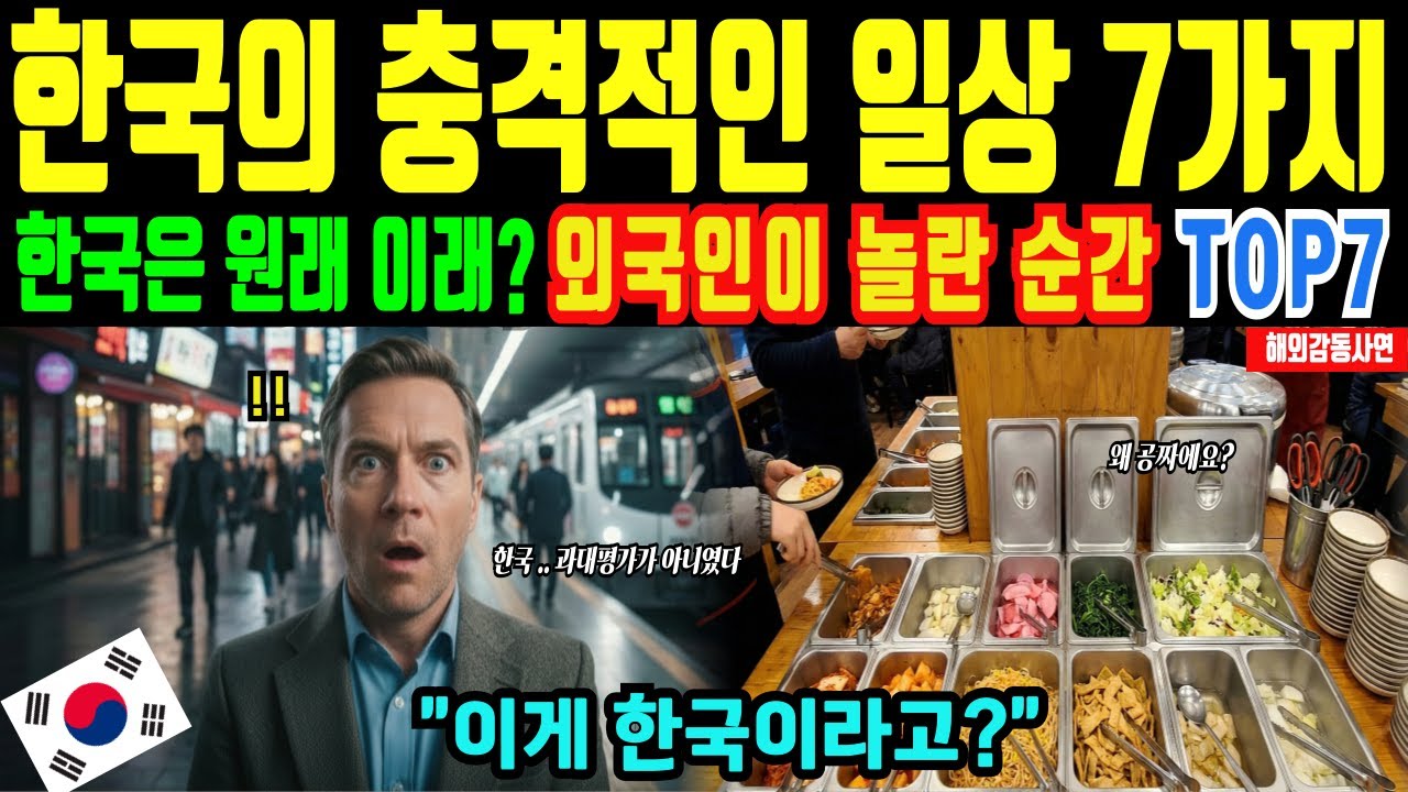 [해외감동사연] 외국인들이 한국에서 마주한 충격적인 순간 TOP7!! 1억뷰 돌파 화제 영상 - YouTube