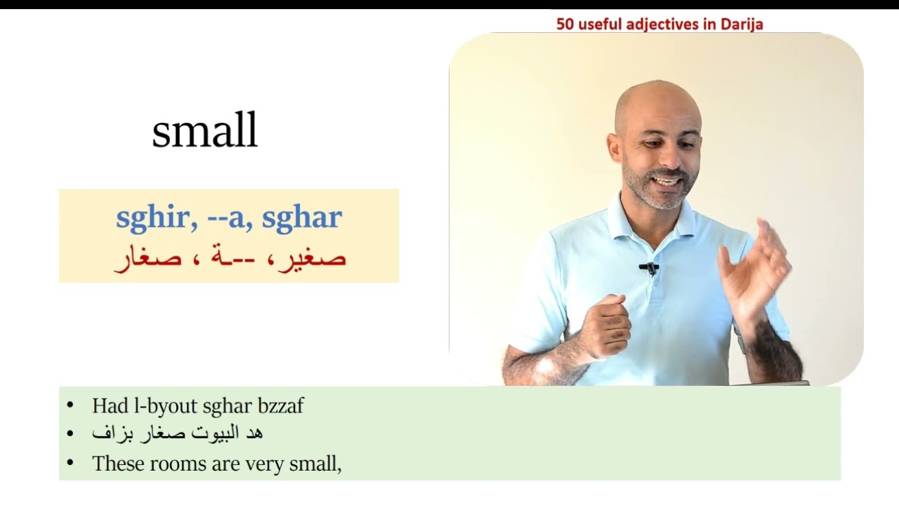 50 must know adjectives in Moroccan Darija part 2