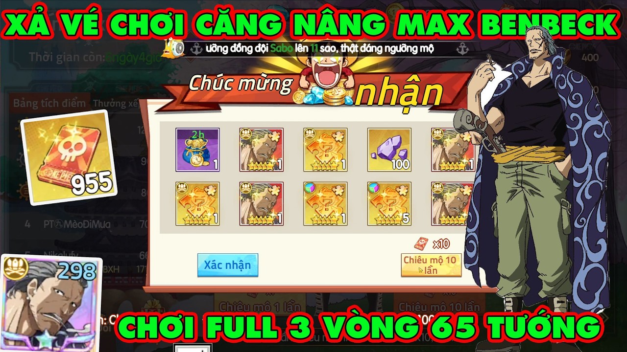 Haki Huyền Thoại - Xả Vé Căng Nâng Max SP Benbeck Man Trở Lại Xả Full Sự Kiện 65 Tướng